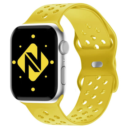 NALIA Gelochtes Silikon Smart-Watch Ersatzarmband kompatibel mit Apple Watch Armband Ultra/SE & Series 8/7/6/5/4/3/2/1, 42mm 44mm 45mm 49mm, iWatch Fitnessarmband Damen & Herren