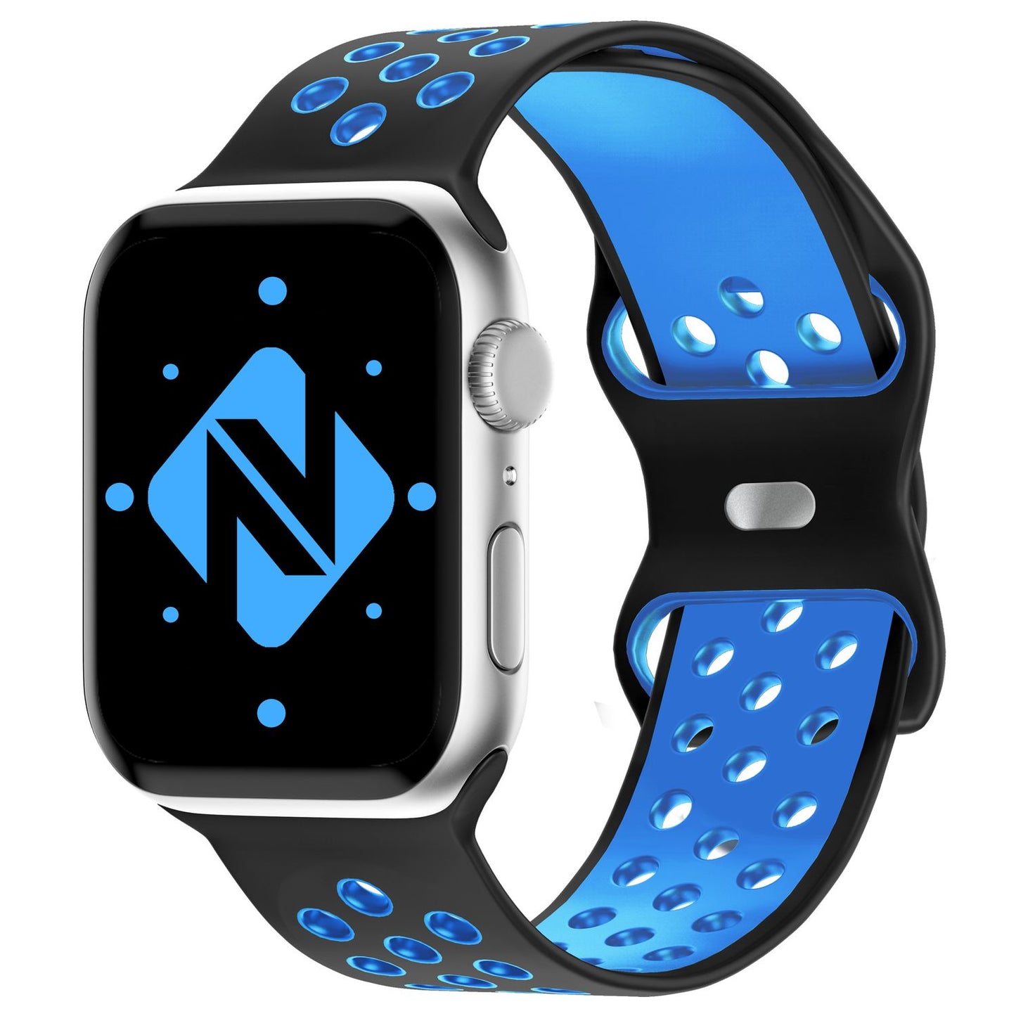 NALIA Silikon Smart Watch Armband Airflow-Löcher kompatibel mit Apple Watch Armband SE & Series 8/7/6/5/4/3/2/1, 38mm 40mm 41mm, iWatch Sport-Band Damen Herren