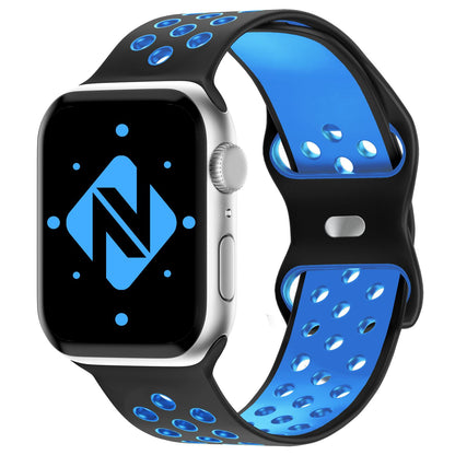 NALIA Silikon Smart Watch Armband Airflow-Löcher kompatibel mit Apple Watch Armband SE & Series 8/7/6/5/4/3/2/1, 38mm 40mm 41mm, iWatch Sport-Band Damen Herren