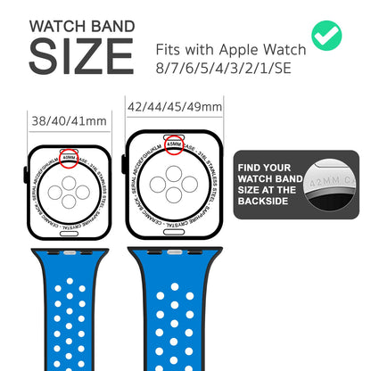 NALIA Silikon Smart Watch Armband Airflow-Löcher kompatibel mit Apple Watch Armband SE & Series 8/7/6/5/4/3/2/1, 38mm 40mm 41mm, iWatch Sport-Band Damen Herren