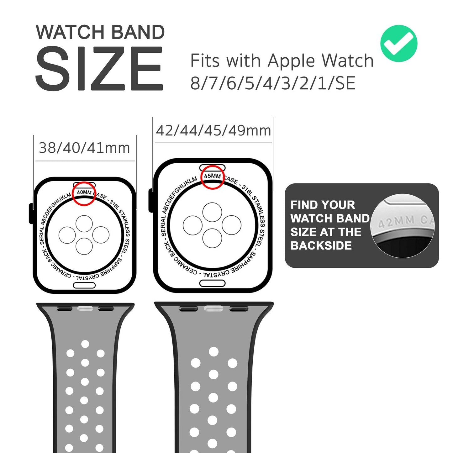 NALIA Silikon Smart Watch Armband Airflow-Löcher kompatibel mit Apple Watch Armband SE & Series 8/7/6/5/4/3/2/1, 38mm 40mm 41mm, iWatch Sport-Band Damen Herren