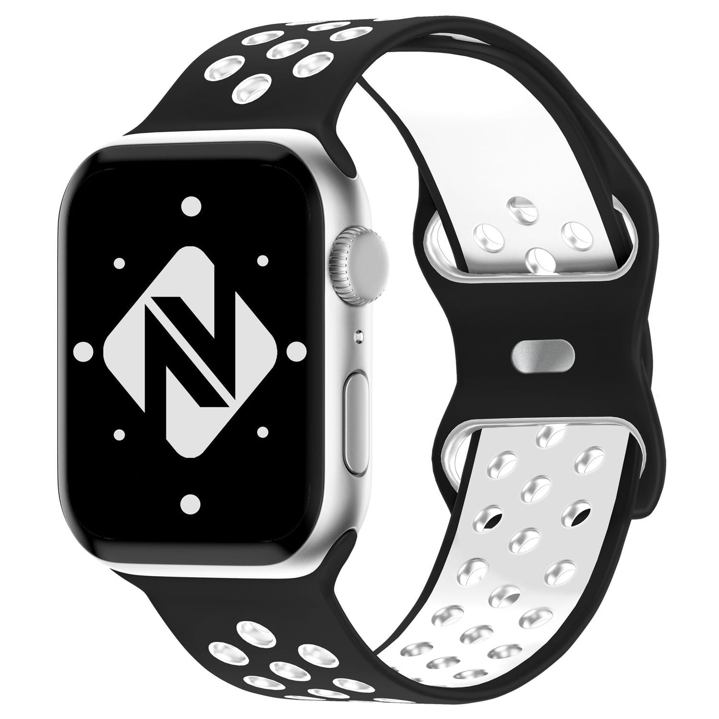 NALIA Silikon Smart Watch Armband Airflow-Löcher kompatibel mit Apple Watch Armband SE & Series 8/7/6/5/4/3/2/1, 38mm 40mm 41mm, iWatch Sport-Band Damen Herren