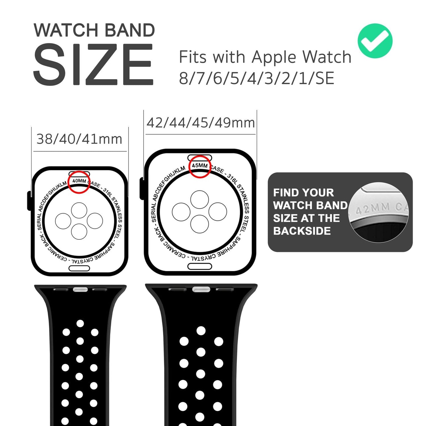 NALIA Silikon Smart Watch Armband Airflow-Löcher kompatibel mit Apple Watch Armband SE & Series 8/7/6/5/4/3/2/1, 38mm 40mm 41mm, iWatch Sport-Band Damen Herren