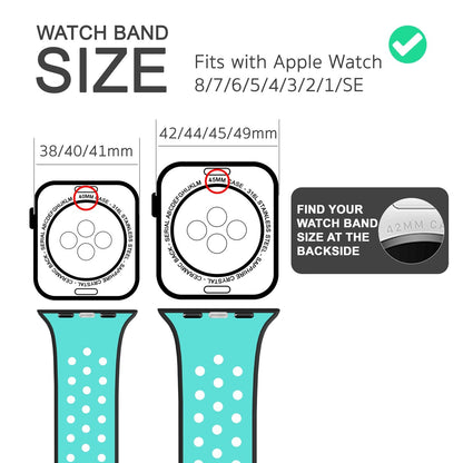 NALIA Silikon Smart Watch Armband Airflow-Löcher kompatibel mit Apple Watch Armband SE & Series 8/7/6/5/4/3/2/1, 38mm 40mm 41mm, iWatch Sport-Band Damen Herren