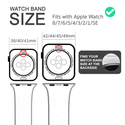 NALIA Silikon Smart Watch Armband Airflow-Löcher kompatibel mit Apple Watch Armband SE & Series 8/7/6/5/4/3/2/1, 38mm 40mm 41mm, iWatch Sport-Band Damen Herren