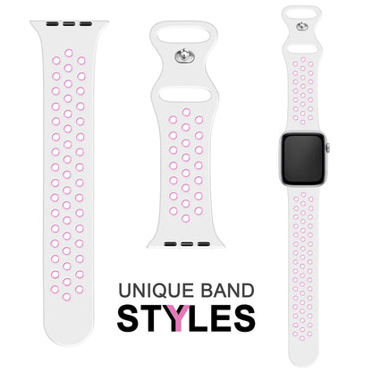 NALIA Silikon Smart Watch Armband Airflow-Löcher kompatibel mit Apple Watch Armband SE & Series 8/7/6/5/4/3/2/1, 38mm 40mm 41mm, iWatch Sport-Band Damen Herren