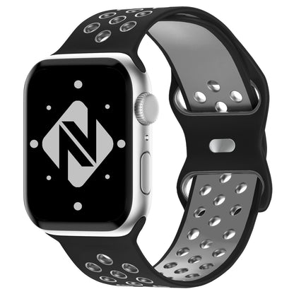 NALIA Silikon Smart Watch Armband Airflow-Löcher kompatibel mit Apple Watch Armband Ultra/SE & Series 8/7/6/5/4/3/2/1, 42mm 44mm 45mm 49mm, iWatch Sport-Band Damen Herren