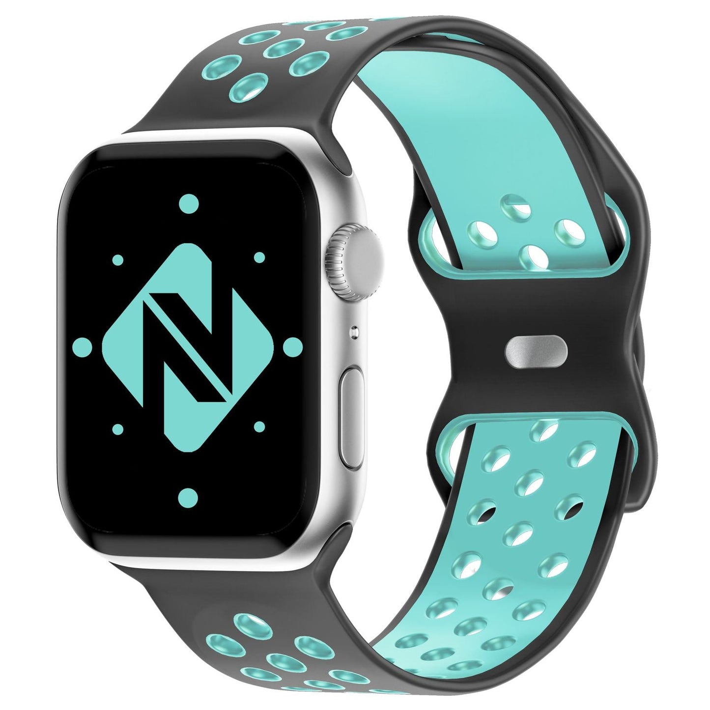 NALIA Silikon Smart Watch Armband Airflow-Löcher kompatibel mit Apple Watch Armband Ultra/SE & Series 8/7/6/5/4/3/2/1, 42mm 44mm 45mm 49mm, iWatch Sport-Band Damen Herren