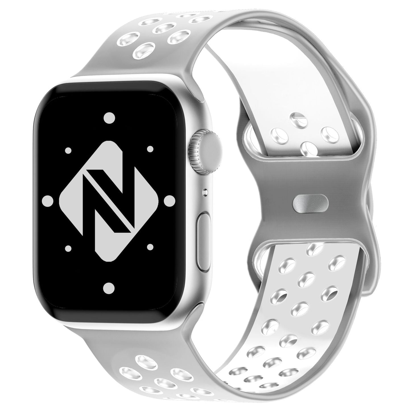 NALIA Silikon Smart Watch Armband Airflow-Löcher kompatibel mit Apple Watch Armband Ultra/SE & Series 8/7/6/5/4/3/2/1, 42mm 44mm 45mm 49mm, iWatch Sport-Band Damen Herren