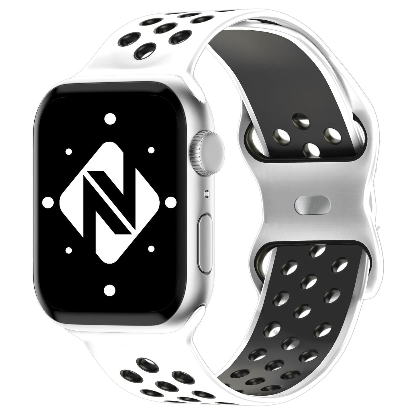 NALIA Silikon Smart Watch Armband Airflow-Löcher kompatibel mit Apple Watch Armband Ultra/SE & Series 8/7/6/5/4/3/2/1, 42mm 44mm 45mm 49mm, iWatch Sport-Band Damen Herren
