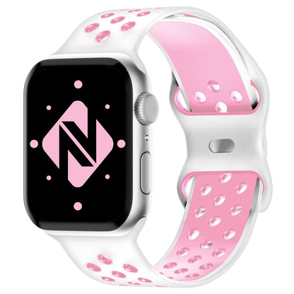 NALIA Silikon Smart Watch Armband Airflow-Löcher kompatibel mit Apple Watch Armband Ultra/SE & Series 8/7/6/5/4/3/2/1, 42mm 44mm 45mm 49mm, iWatch Sport-Band Damen Herren