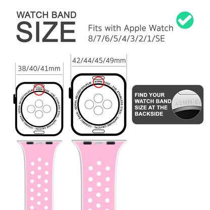 NALIA Silikon Smart Watch Armband Airflow-Löcher kompatibel mit Apple Watch Armband Ultra/SE & Series 8/7/6/5/4/3/2/1, 42mm 44mm 45mm 49mm, iWatch Sport-Band Damen Herren