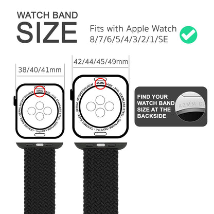 NALIA Geflochtenes Smart Watch Armband kompatibel mit Apple Watch Armband SE & Series 8/7/6/5/4/3/2/1, 38mm 40mm 41mm, iWatch Uhr-Band Damen & Herren, Nylon