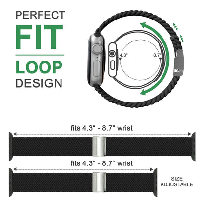 NALIA Geflochtenes Smart Watch Armband kompatibel mit Apple Watch Armband SE & Series 8/7/6/5/4/3/2/1, 38mm 40mm 41mm, iWatch Uhr-Band Damen & Herren, Nylon