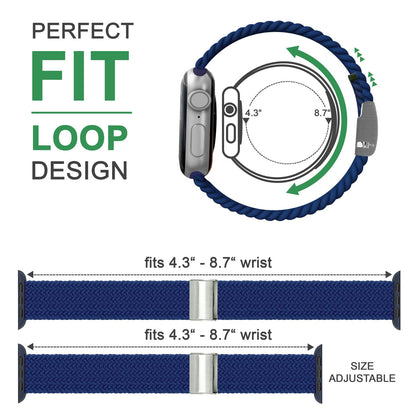 NALIA Geflochtenes Smart Watch Armband kompatibel mit Apple Watch Armband SE & Series 8/7/6/5/4/3/2/1, 38mm 40mm 41mm, iWatch Uhr-Band Damen & Herren, Nylon