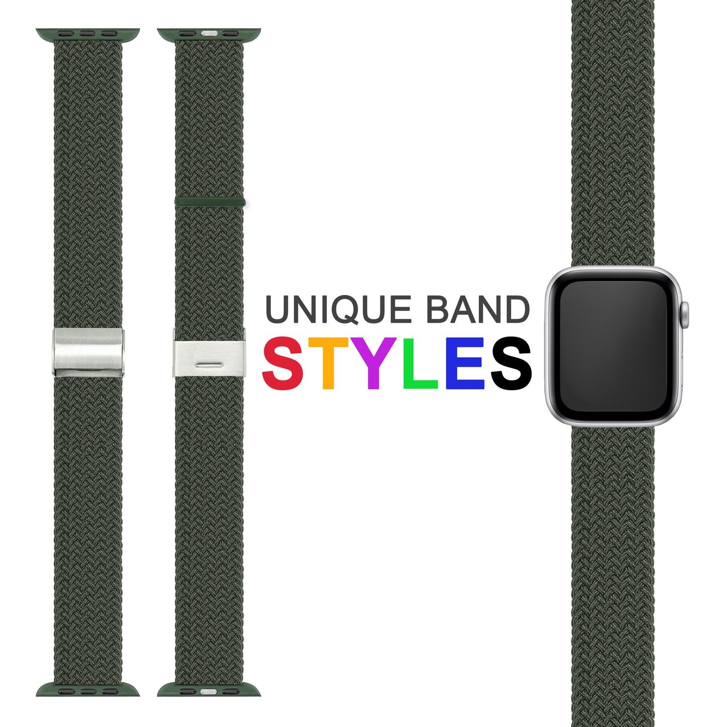 NALIA Geflochtenes Smart Watch Armband kompatibel mit Apple Watch Armband SE & Series 8/7/6/5/4/3/2/1, 38mm 40mm 41mm, iWatch Uhr-Band Damen & Herren, Nylon