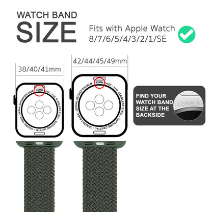 NALIA Geflochtenes Smart Watch Armband kompatibel mit Apple Watch Armband SE & Series 8/7/6/5/4/3/2/1, 38mm 40mm 41mm, iWatch Uhr-Band Damen & Herren, Nylon