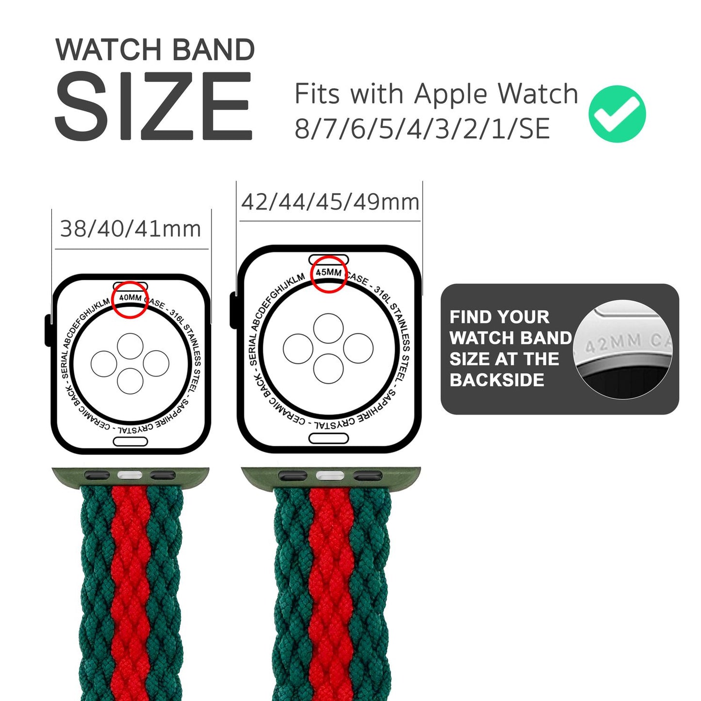NALIA Geflochtenes Smart Watch Armband kompatibel mit Apple Watch Armband SE & Series 8/7/6/5/4/3/2/1, 38mm 40mm 41mm, iWatch Uhr-Band Damen & Herren, Nylon