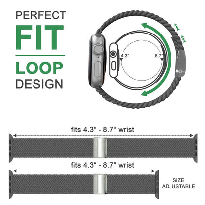 NALIA Geflochtenes Smart Watch Armband kompatibel mit Apple Watch Armband SE & Series 8/7/6/5/4/3/2/1, 38mm 40mm 41mm, iWatch Uhr-Band Damen & Herren, Nylon