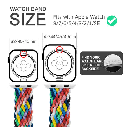NALIA Geflochtenes Smart Watch Armband kompatibel mit Apple Watch Armband SE & Series 8/7/6/5/4/3/2/1, 38mm 40mm 41mm, iWatch Uhr-Band Damen & Herren, Nylon