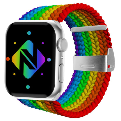 NALIA Geflochtenes Smart Watch Armband kompatibel mit Apple Watch Armband SE & Series 8/7/6/5/4/3/2/1, 38mm 40mm 41mm, iWatch Uhr-Band Damen & Herren, Nylon