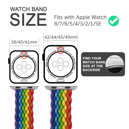 NALIA Geflochtenes Smart Watch Armband kompatibel mit Apple Watch Armband SE & Series 8/7/6/5/4/3/2/1, 38mm 40mm 41mm, iWatch Uhr-Band Damen & Herren, Nylon