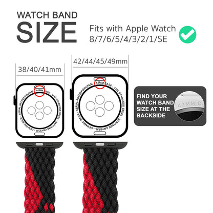 NALIA Geflochtenes Smart Watch Armband kompatibel mit Apple Watch Armband SE & Series 8/7/6/5/4/3/2/1, 38mm 40mm 41mm, iWatch Uhr-Band Damen & Herren, Nylon