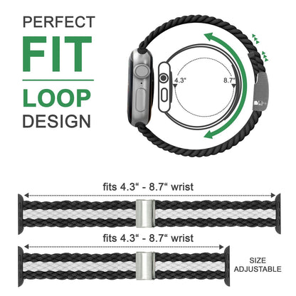 NALIA Geflochtenes Smart Watch Armband kompatibel mit Apple Watch Armband Ultra/SE & Series 8/7/6/5/4/3/2/1, 42mm 44mm 45mm 49mm, iWatch Uhr-Band Damen & Herren, Nylon