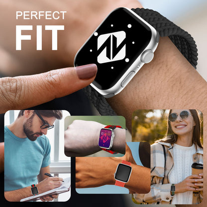 NALIA Geflochtenes Smart Watch Armband kompatibel mit Apple Watch Armband Ultra/SE & Series 8/7/6/5/4/3/2/1, 42mm 44mm 45mm 49mm, iWatch Uhr-Band Damen & Herren, Nylon