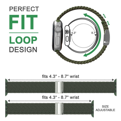 NALIA Geflochtenes Smart Watch Armband kompatibel mit Apple Watch Armband Ultra/SE & Series 8/7/6/5/4/3/2/1, 42mm 44mm 45mm 49mm, iWatch Uhr-Band Damen & Herren, Nylon