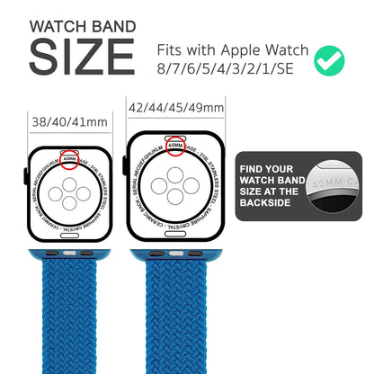 NALIA Geflochtenes Smart Watch Armband kompatibel mit Apple Watch Armband Ultra/SE & Series 8/7/6/5/4/3/2/1, 42mm 44mm 45mm 49mm, iWatch Uhr-Band Damen & Herren, Nylon