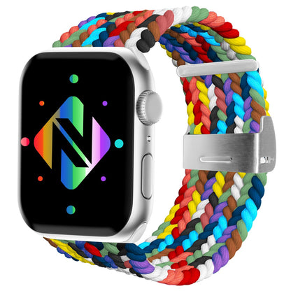 NALIA Geflochtenes Smart Watch Armband kompatibel mit Apple Watch Armband Ultra/SE & Series 8/7/6/5/4/3/2/1, 42mm 44mm 45mm 49mm, iWatch Uhr-Band Damen & Herren, Nylon