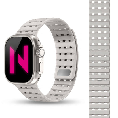 NALIA Volt Magnet Armband kompatibel mit Apple Watch Armband iWatch Series Ultra/SE/10/9/8/7/6/5/4/3/2/1, 42/44/45/49mm, Silikon Band Loop Sportarmband mit Steck-Pin Verschluss