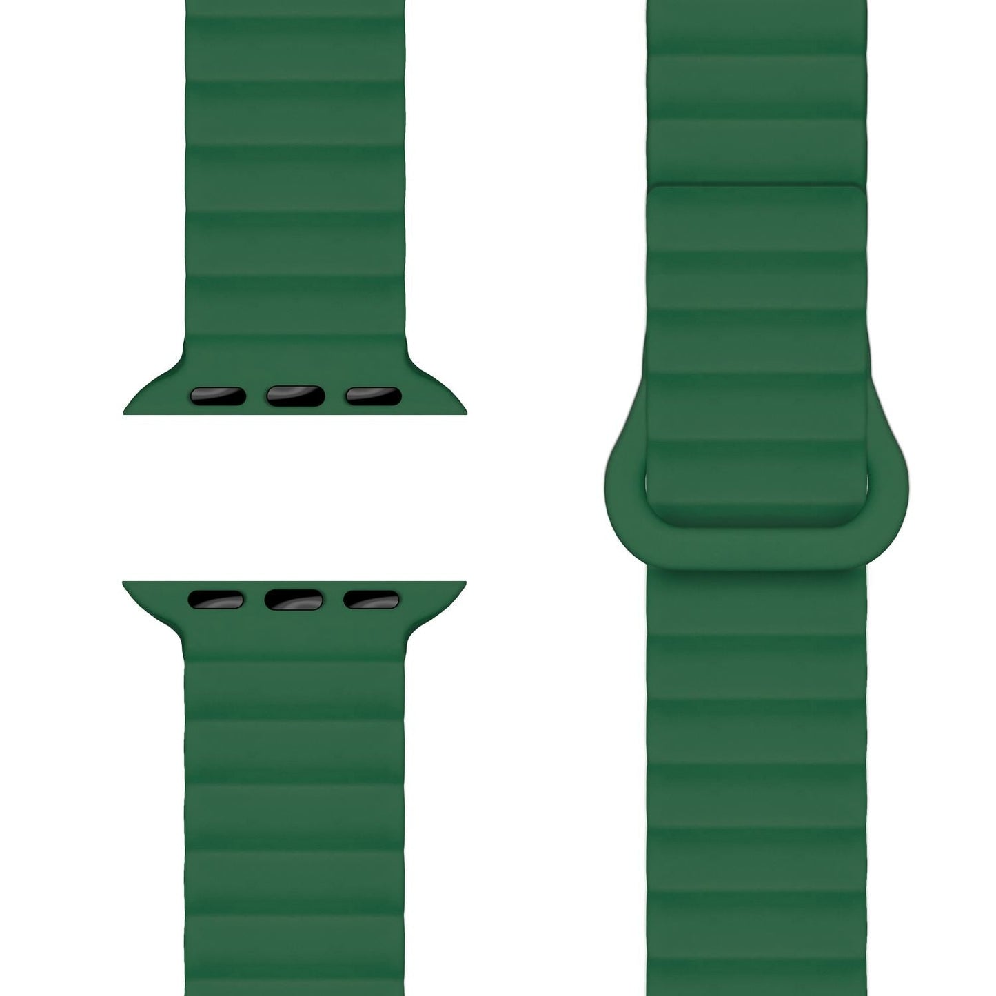NALIA Core Magnet Armband kompatibel mit Apple Watch SE & iWatch Series 10 9 8 7 6 5 4 3 2 1, 38/40/41/42mm, Atmungsaktives Silikon Loop, Sportarmband mit Rillen Design