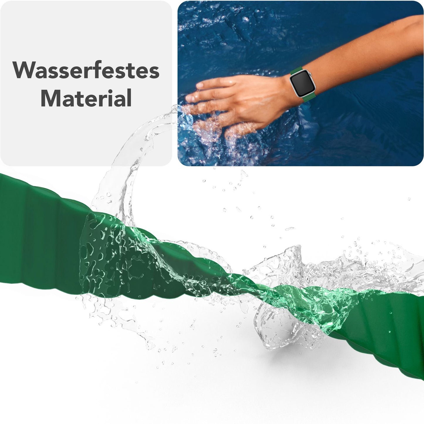 NALIA Core Magnet Armband kompatibel mit Apple Watch SE & iWatch Series 10 9 8 7 6 5 4 3 2 1, 38/40/41/42mm, Atmungsaktives Silikon Loop, Sportarmband mit Rillen Design
