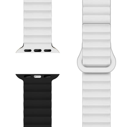 NALIA Core Magnet Armband kompatibel mit Apple Watch SE & iWatch Series 10 9 8 7 6 5 4 3 2 1, 38/40/41/42mm, Atmungsaktives Silikon Loop, Sportarmband mit Rillen Design