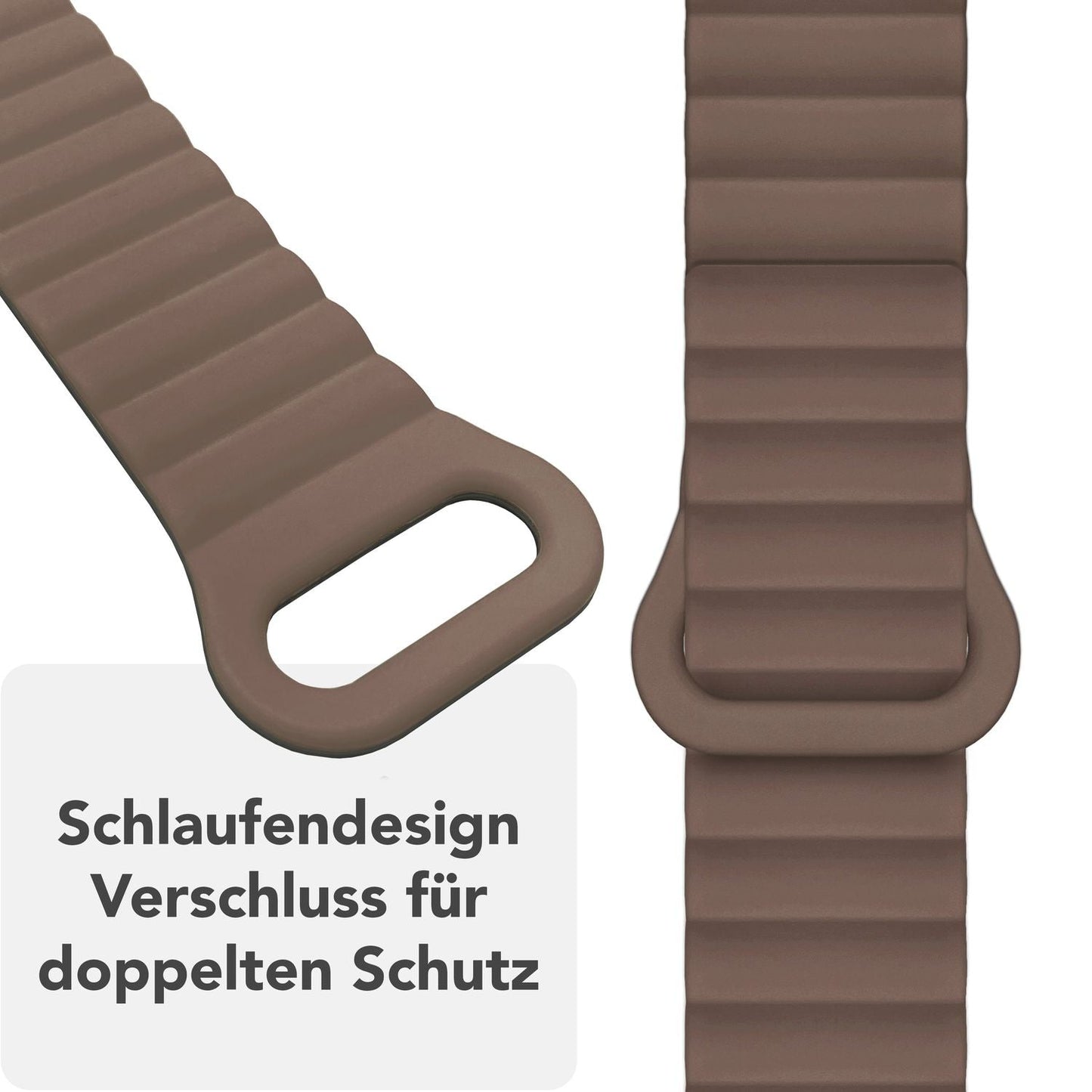 NALIA Core Magnet Armband kompatibel mit Apple Watch SE & iWatch Series 10 9 8 7 6 5 4 3 2 1, 38/40/41/42mm, Atmungsaktives Silikon Loop, Sportarmband mit Rillen Design