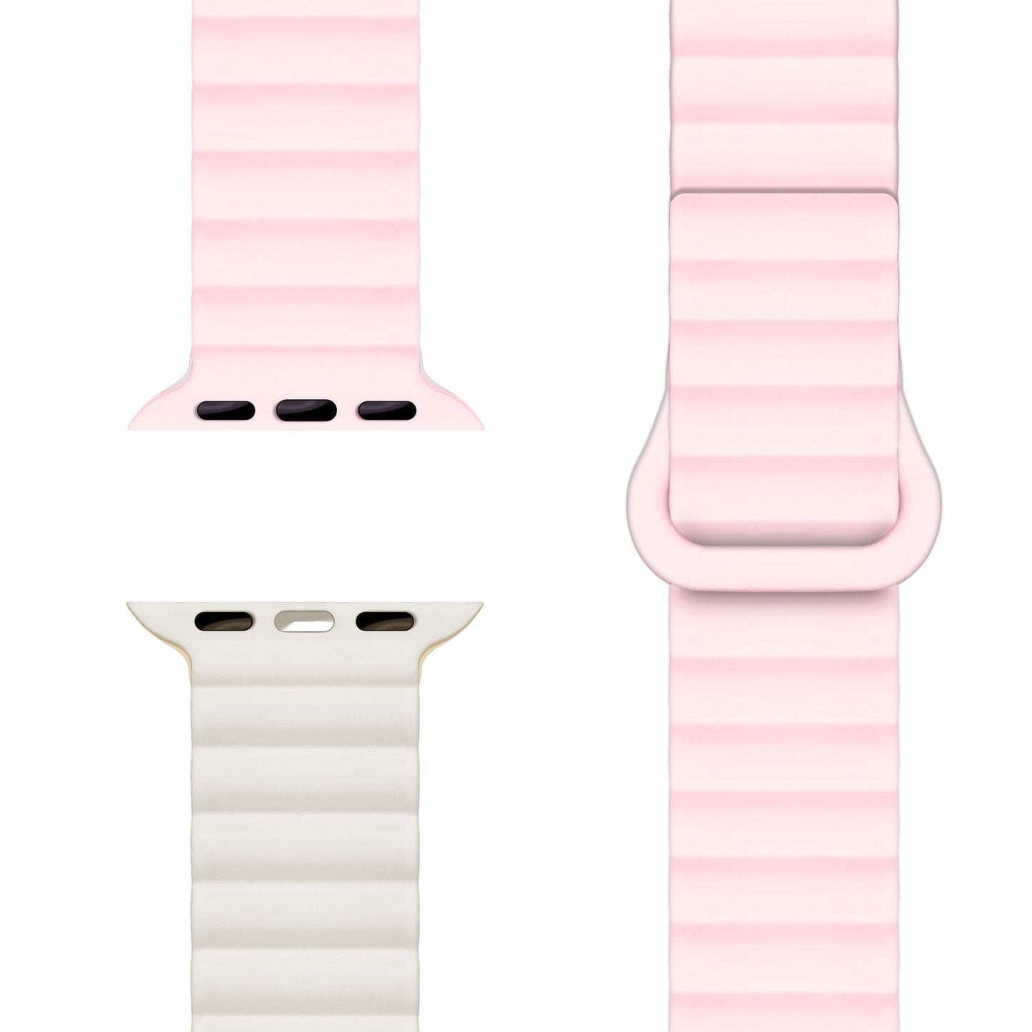 NALIA Core Magnet Armband kompatibel mit Apple Watch SE & iWatch Series 10 9 8 7 6 5 4 3 2 1, 38/40/41/42mm, Atmungsaktives Silikon Loop, Sportarmband mit Rillen Design