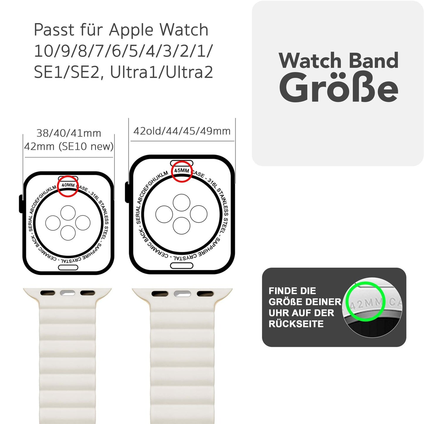 NALIA Core Magnet Armband kompatibel mit Apple Watch SE & iWatch Series 10 9 8 7 6 5 4 3 2 1, 38/40/41/42mm, Atmungsaktives Silikon Loop, Sportarmband mit Rillen Design