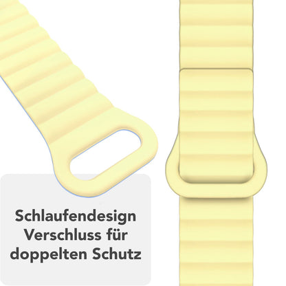 NALIA Core Magnet Armband kompatibel mit Apple Watch SE & iWatch Series 10 9 8 7 6 5 4 3 2 1, 38/40/41/42mm, Atmungsaktives Silikon Loop, Sportarmband mit Rillen Design
