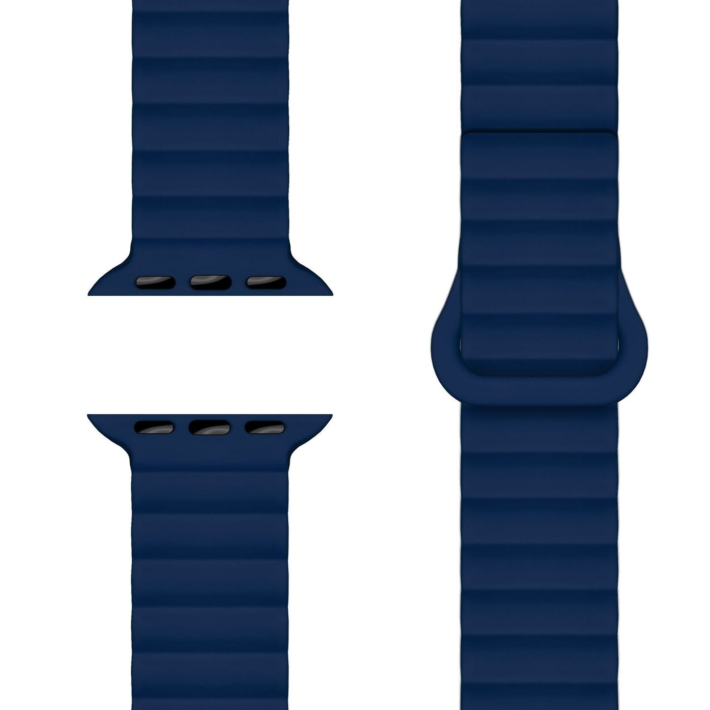 NALIA Core Magnet Armband kompatibel mit Apple Watch SE & iWatch Series 10 9 8 7 6 5 4 3 2 1, 38/40/41/42mm, Atmungsaktives Silikon Loop, Sportarmband mit Rillen Design