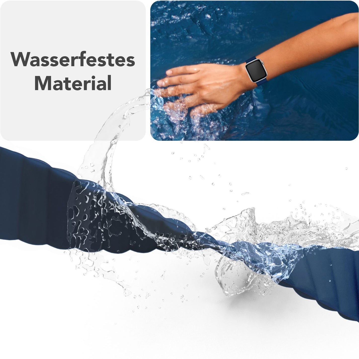 NALIA Core Magnet Armband kompatibel mit Apple Watch SE & iWatch Series 10 9 8 7 6 5 4 3 2 1, 38/40/41/42mm, Atmungsaktives Silikon Loop, Sportarmband mit Rillen Design