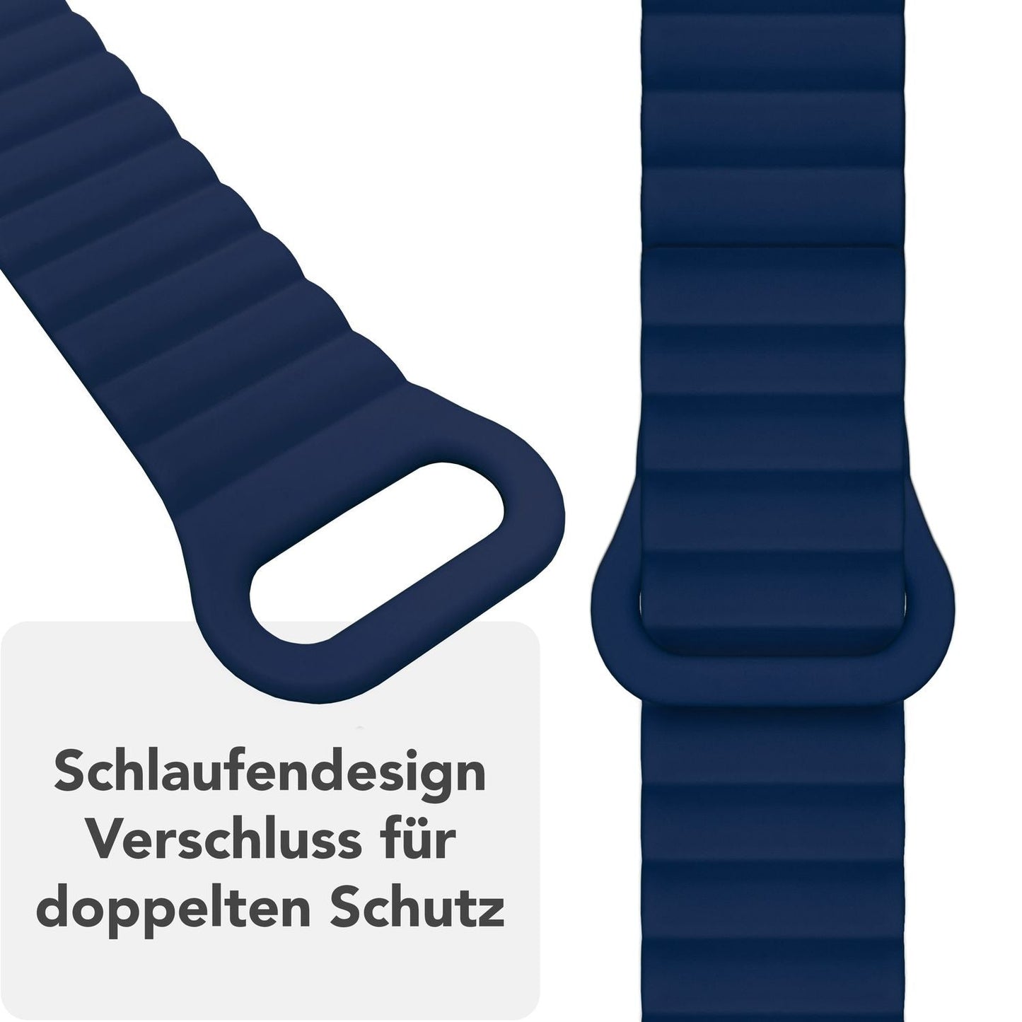 NALIA Core Magnet Armband kompatibel mit Apple Watch SE & iWatch Series 10 9 8 7 6 5 4 3 2 1, 38/40/41/42mm, Atmungsaktives Silikon Loop, Sportarmband mit Rillen Design