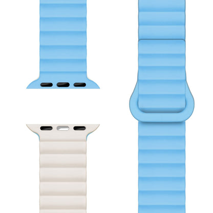 NALIA Core Magnet Armband kompatibel mit Apple Watch SE & iWatch Series 10 9 8 7 6 5 4 3 2 1, 38/40/41/42mm, Atmungsaktives Silikon Loop, Sportarmband mit Rillen Design