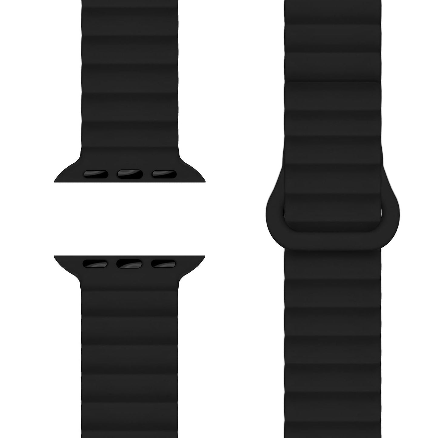 NALIA Core Magnet Armband kompatibel mit Apple Watch SE & iWatch Series 10 9 8 7 6 5 4 3 2 1, 38/40/41/42mm, Atmungsaktives Silikon Loop, Sportarmband mit Rillen Design