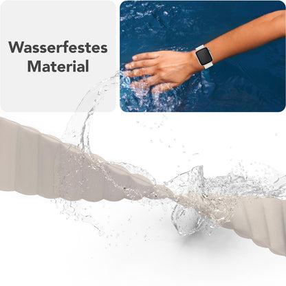 NALIA Core Magnet Armband kompatibel mit Apple Watch SE & iWatch Series 10 9 8 7 6 5 4 3 2 1, 38/40/41/42mm, Atmungsaktives Silikon Loop, Sportarmband mit Rillen Design