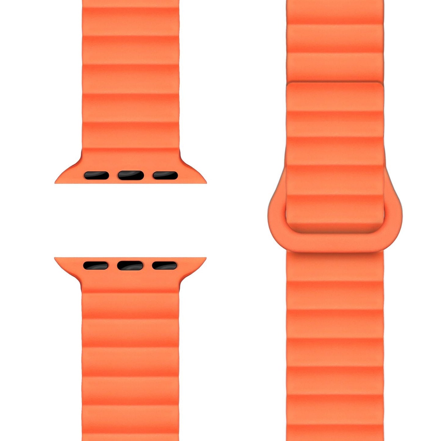NALIA Core Magnet Armband kompatibel mit Apple Watch SE & iWatch Series 10 9 8 7 6 5 4 3 2 1, 38/40/41/42mm, Atmungsaktives Silikon Loop, Sportarmband mit Rillen Design