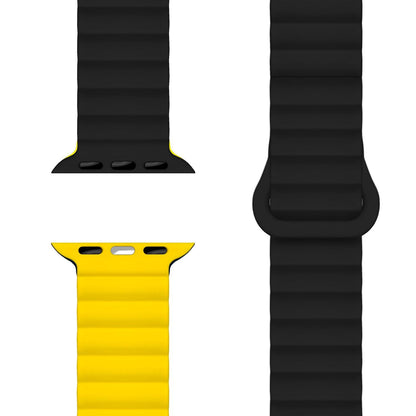 NALIA Core Magnet Armband kompatibel mit Apple Watch SE & iWatch Series 10 9 8 7 6 5 4 3 2 1, 38/40/41/42mm, Atmungsaktives Silikon Loop, Sportarmband mit Rillen Design