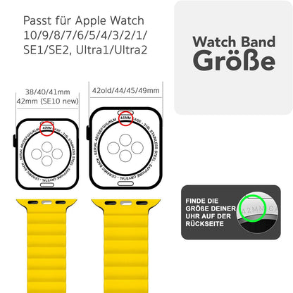 NALIA Core Magnet Armband kompatibel mit Apple Watch SE & iWatch Series 10 9 8 7 6 5 4 3 2 1, 38/40/41/42mm, Atmungsaktives Silikon Loop, Sportarmband mit Rillen Design