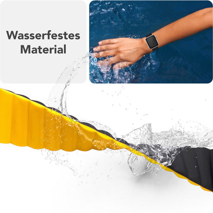 NALIA Core Magnet Armband kompatibel mit Apple Watch SE & iWatch Series 10 9 8 7 6 5 4 3 2 1, 38/40/41/42mm, Atmungsaktives Silikon Loop, Sportarmband mit Rillen Design